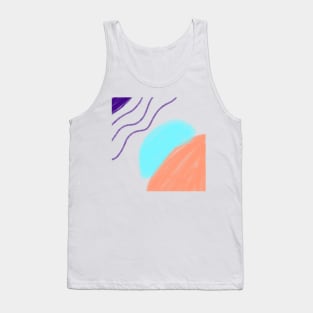 Orange blue watercolor abstract art design Tank Top